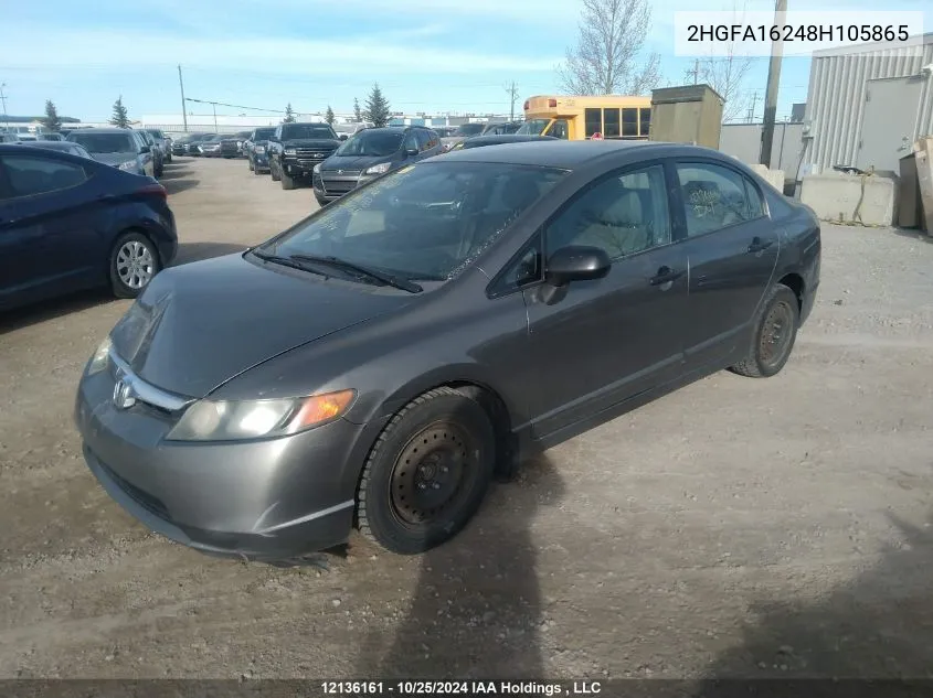 2HGFA16248H105865 2008 Honda Civic Sdn