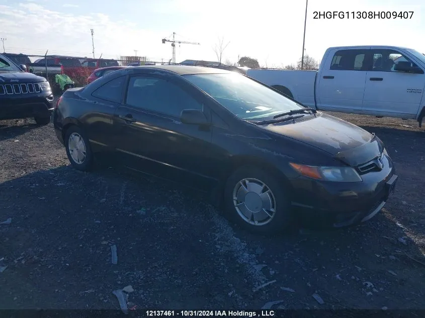 2008 Honda Civic VIN: 2HGFG11308H009407 Lot: 12137461