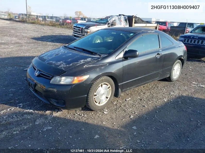 2008 Honda Civic VIN: 2HGFG11308H009407 Lot: 12137461