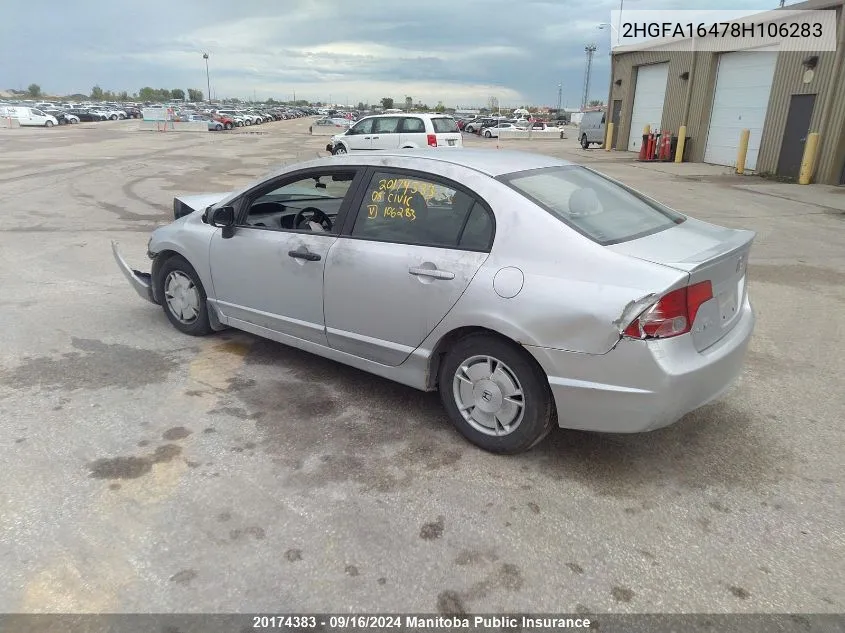 2HGFA16478H106283 2008 Honda Civic Dx-G