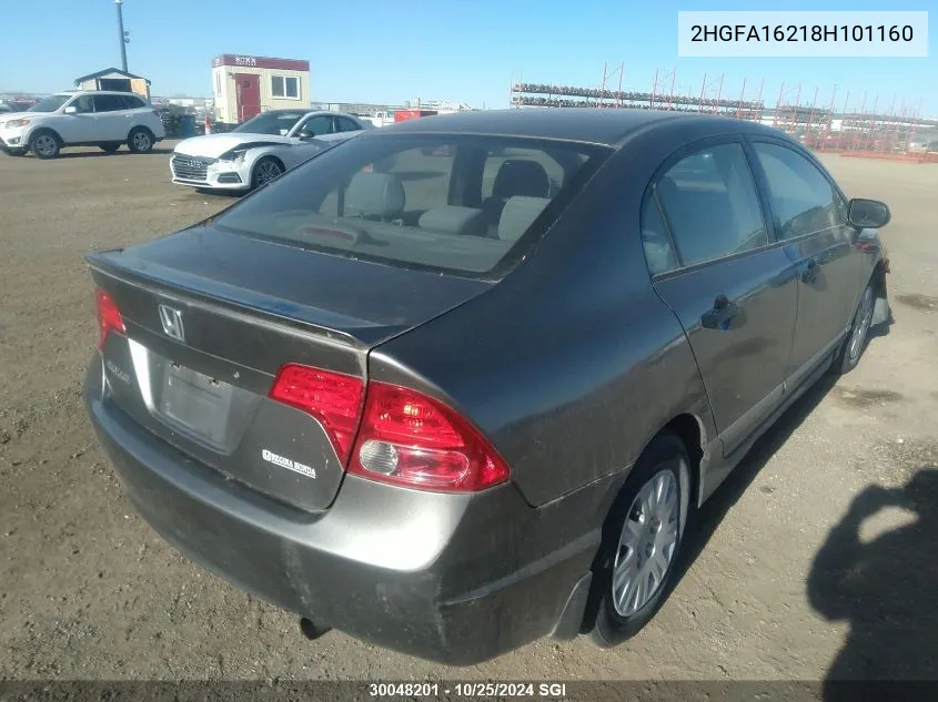 2008 Honda Civic Dx VIN: 2HGFA16218H101160 Lot: 30048201