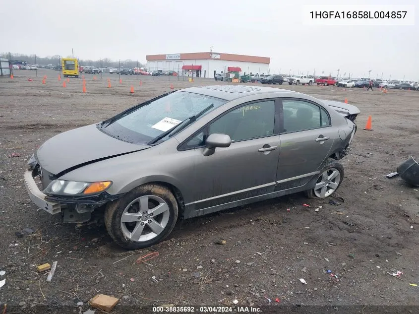 1HGFA16858L004857 2008 Honda Civic Ex