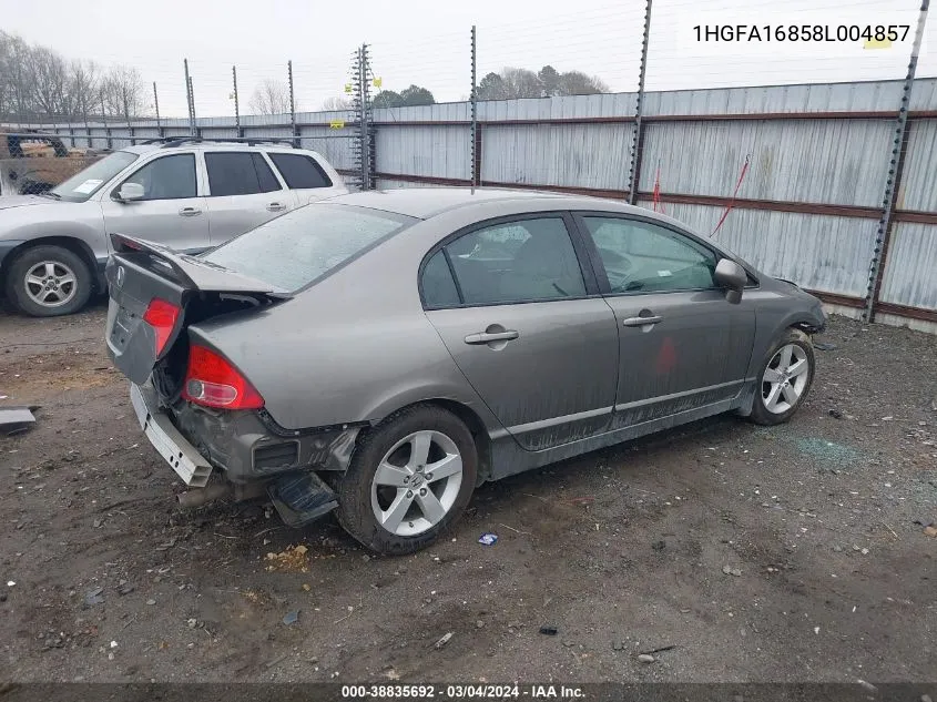 1HGFA16858L004857 2008 Honda Civic Ex