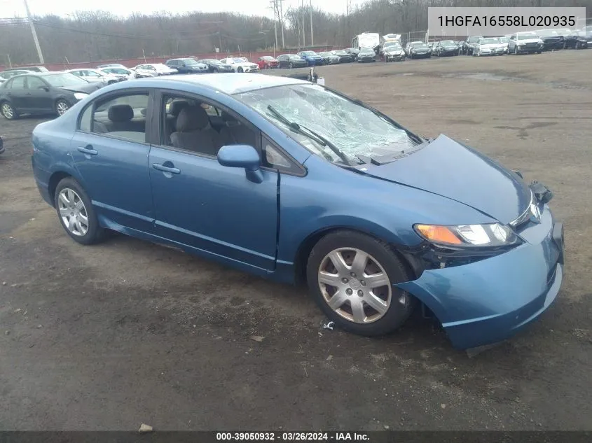 1HGFA16558L020935 2008 Honda Civic Lx