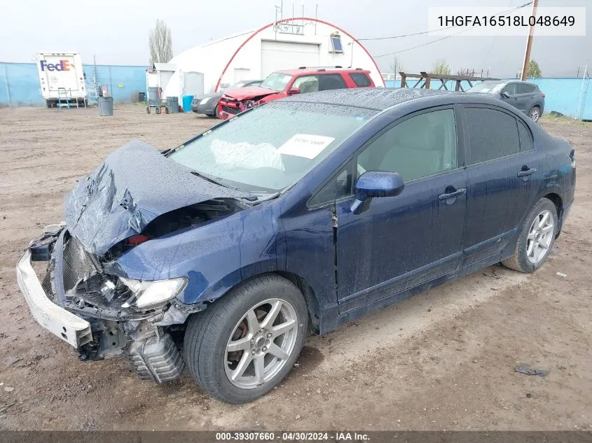 1HGFA16518L048649 2008 Honda Civic Lx