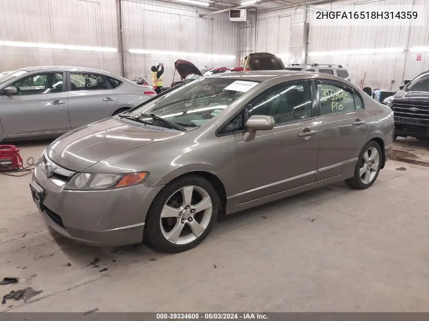 2HGFA16518H314359 2008 Honda Civic Lx