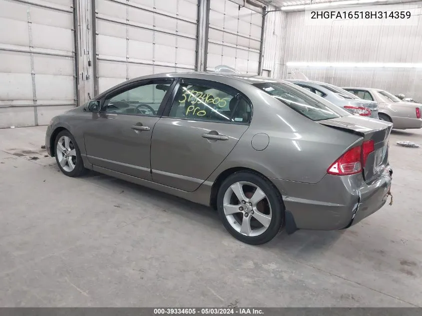 2HGFA16518H314359 2008 Honda Civic Lx