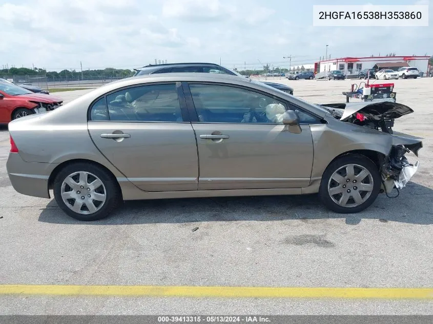 2008 Honda Civic Lx VIN: 2HGFA16538H353860 Lot: 39413315