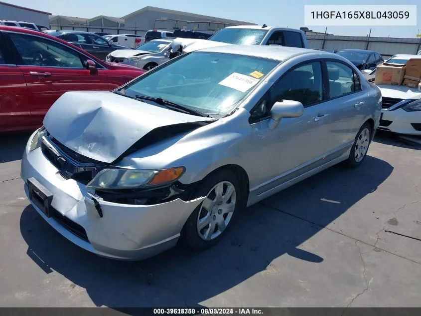 2008 Honda Civic Lx VIN: 1HGFA165X8L043059 Lot: 39518750