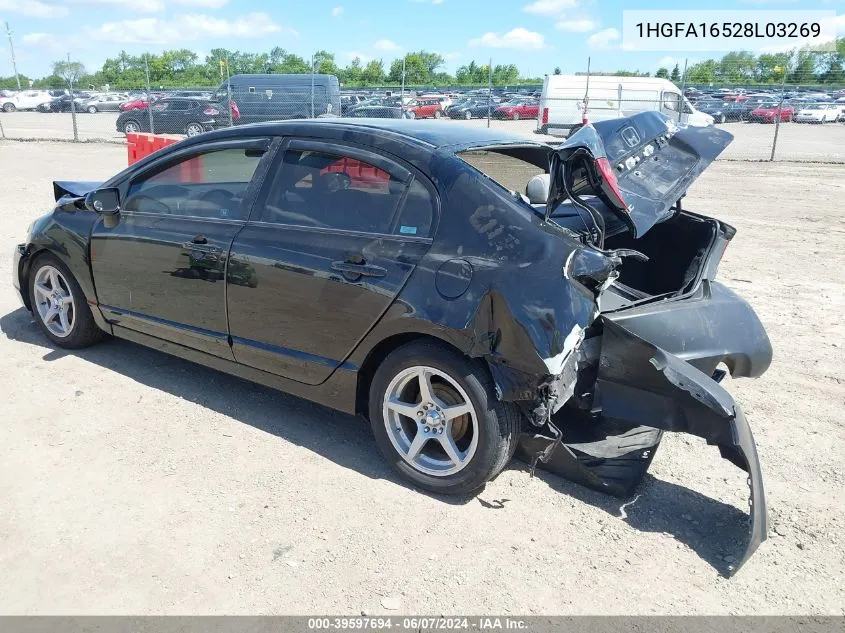 2008 Honda Civic Lx VIN: 1HGFA16528L03269 Lot: 39597694