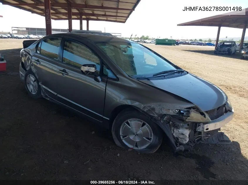 JHMFA36278S001498 2008 Honda Civic Hybrid