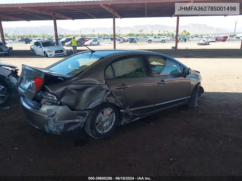 JHMFA36278S001498 2008 Honda Civic Hybrid