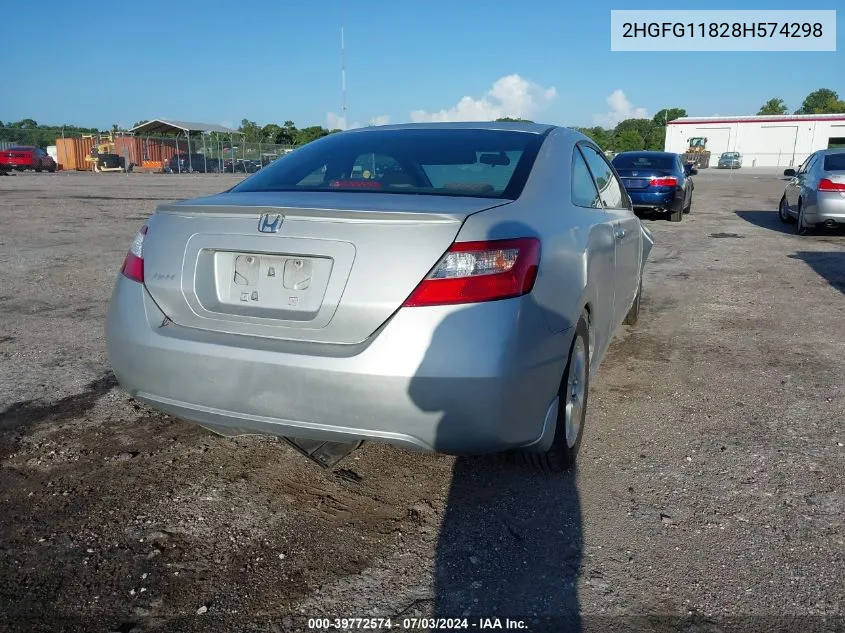 2HGFG11828H574298 2008 Honda Civic Ex