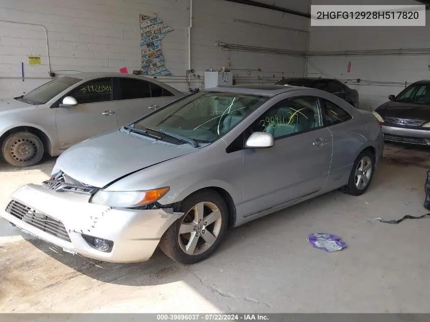 2HGFG12928H517820 2008 Honda Civic Ex-L