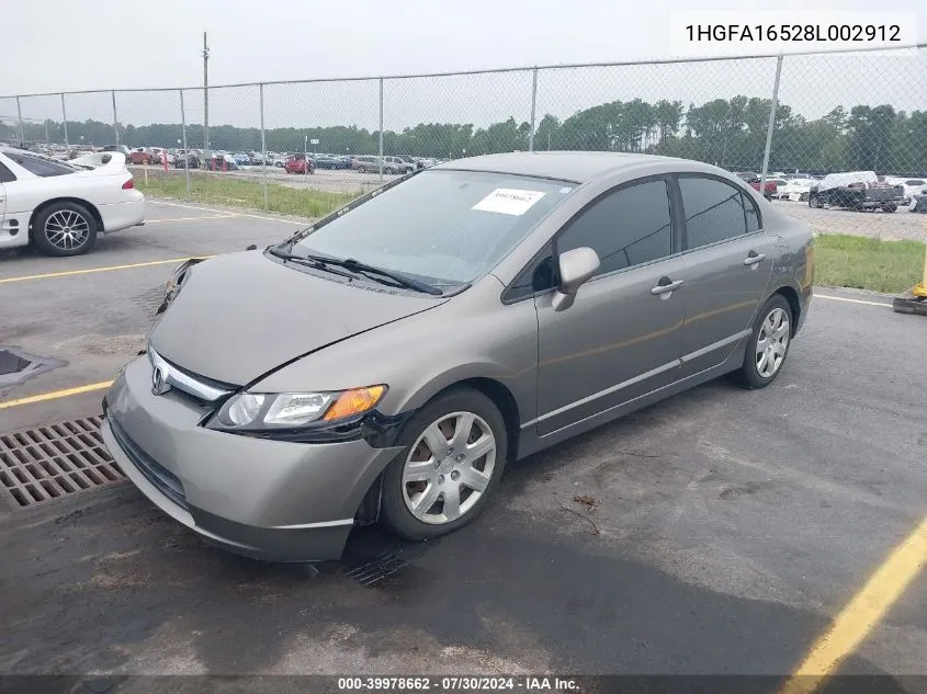 1HGFA16528L002912 2008 Honda Civic Lx