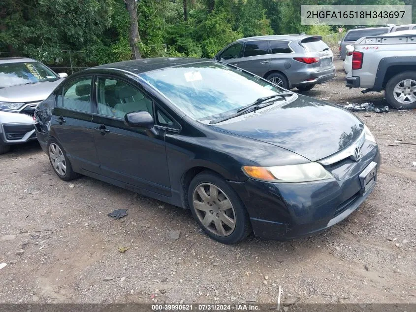 2HGFA16518H343697 2008 Honda Civic Sdn Lx