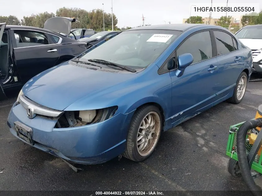 1HGFA15588L055504 2008 Honda Civic Lx