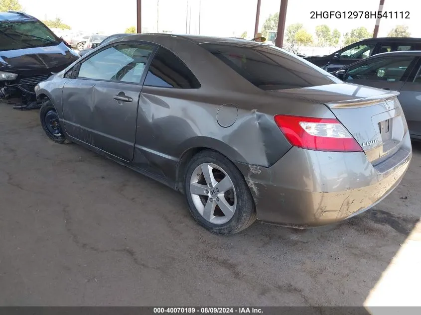 2HGFG12978H541112 2008 Honda Civic Ex-L