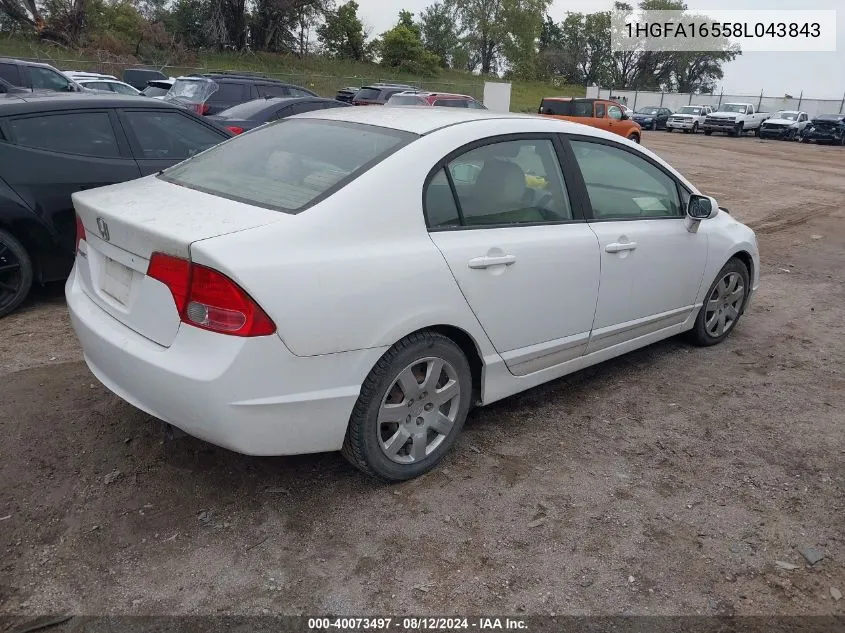 1HGFA16558L043843 2008 Honda Civic Sdn Lx