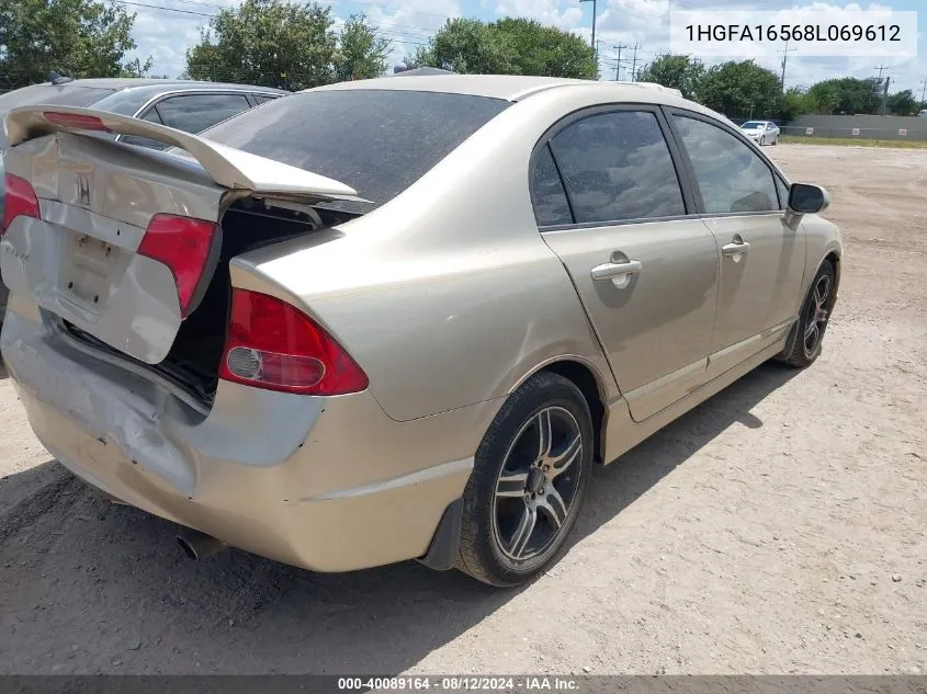 2008 Honda Civic Sdn Lx VIN: 1HGFA16568L069612 Lot: 40089164