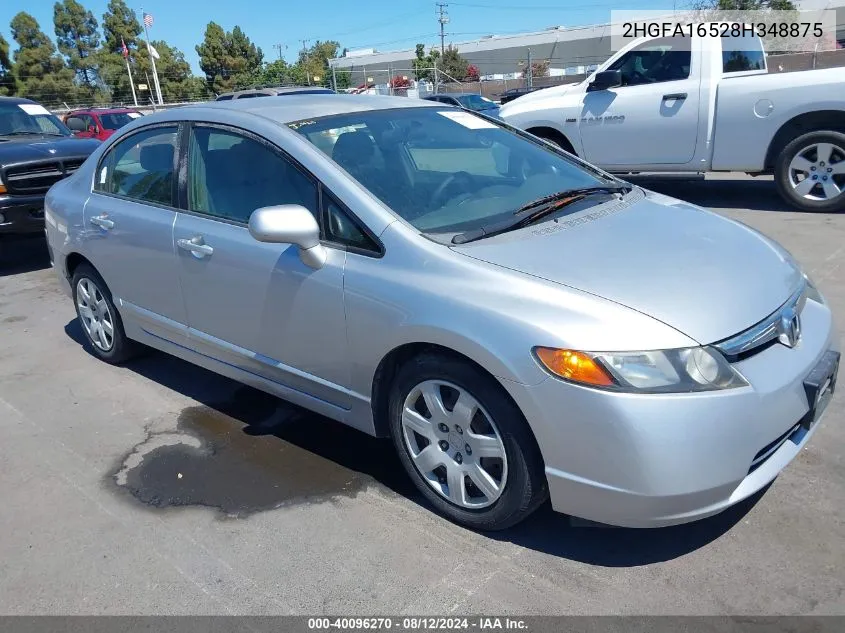 2008 Honda Civic Sdn Lx VIN: 2HGFA16528H348875 Lot: 40096270