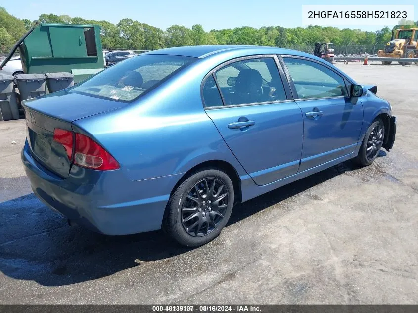 2008 Honda Civic Lx VIN: 2HGFA16558H521823 Lot: 40139107