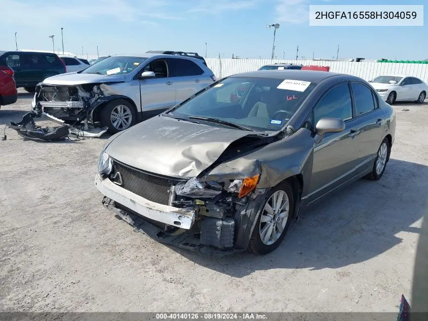 2008 Honda Civic Sdn Lx VIN: 2HGFA16558H304059 Lot: 40140126