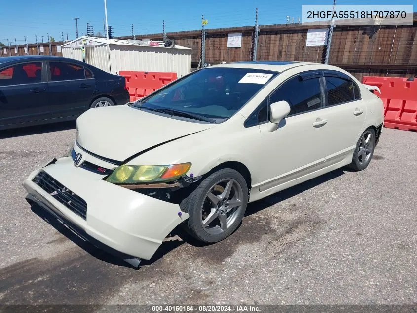 2008 Honda Civic Si/Si Mugen VIN: 2HGFA55518H707870 Lot: 40150184