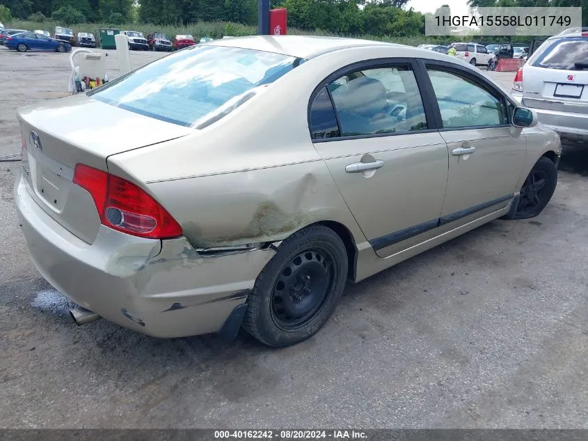 1HGFA15558L011749 2008 Honda Civic Lx