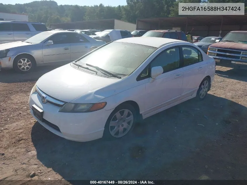 2HGFA16588H347424 2008 Honda Civic Lx