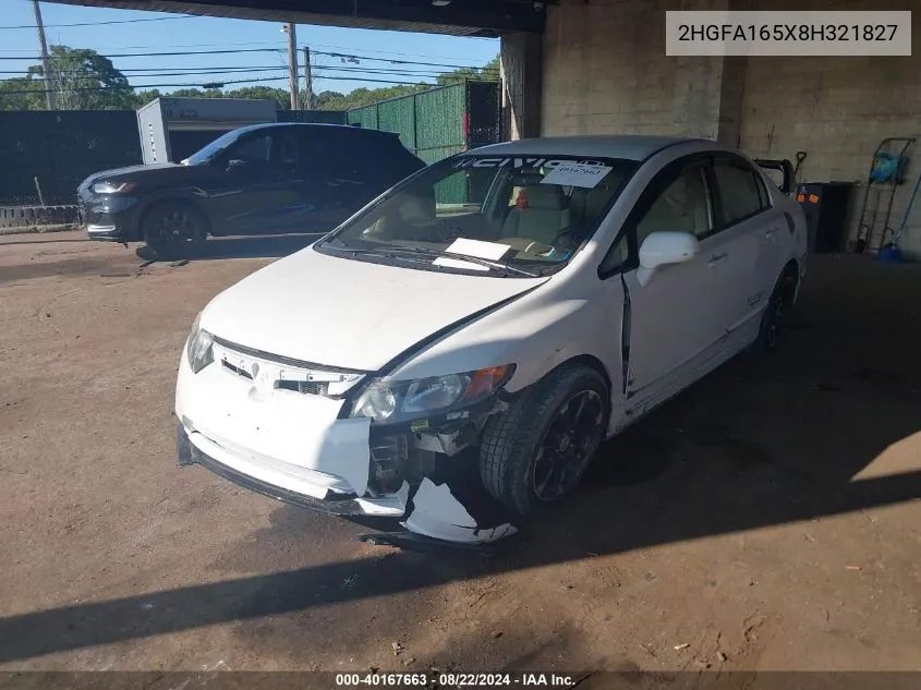 2008 Honda Civic Sdn Lx VIN: 2HGFA165X8H321827 Lot: 40167663