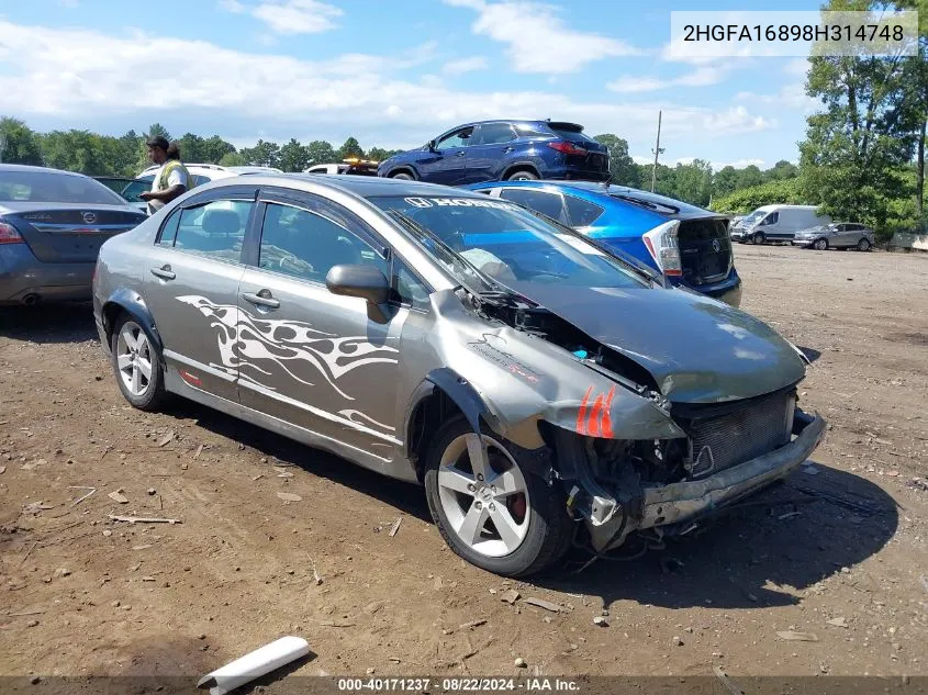 2008 Honda Civic Ex VIN: 2HGFA16898H314748 Lot: 40171237