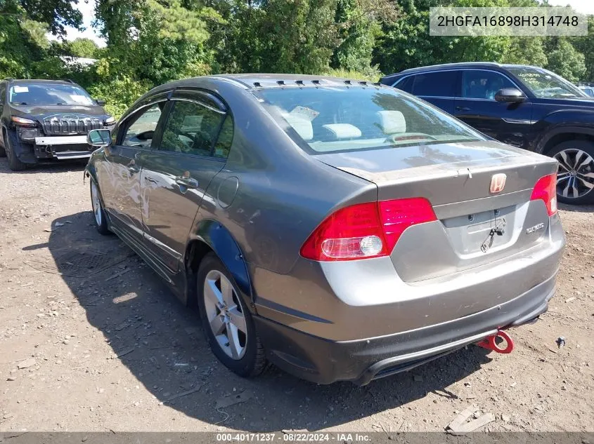 2008 Honda Civic Ex VIN: 2HGFA16898H314748 Lot: 40171237