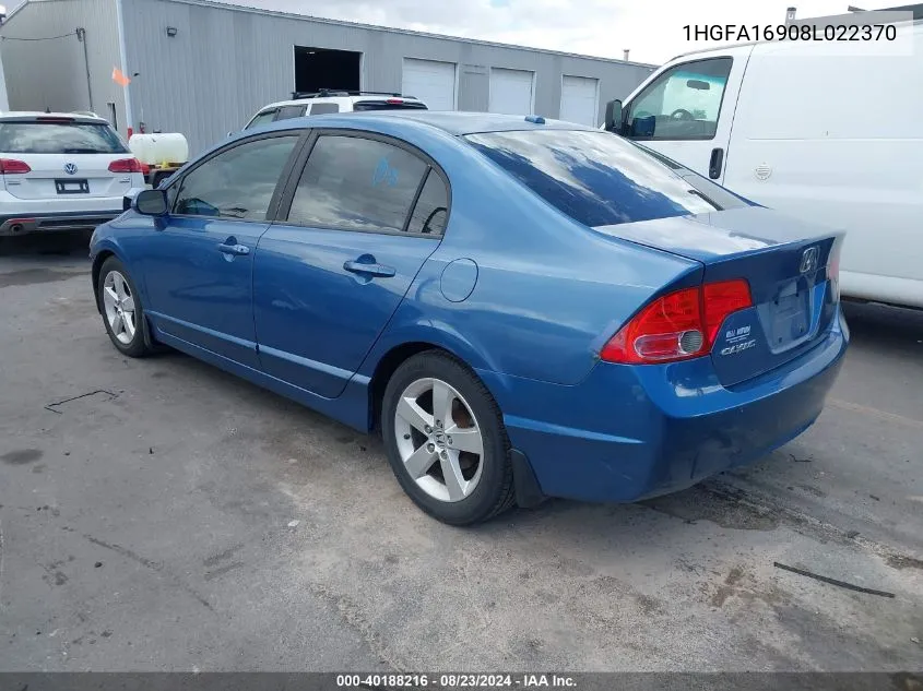 1HGFA16908L022370 2008 Honda Civic Ex-L