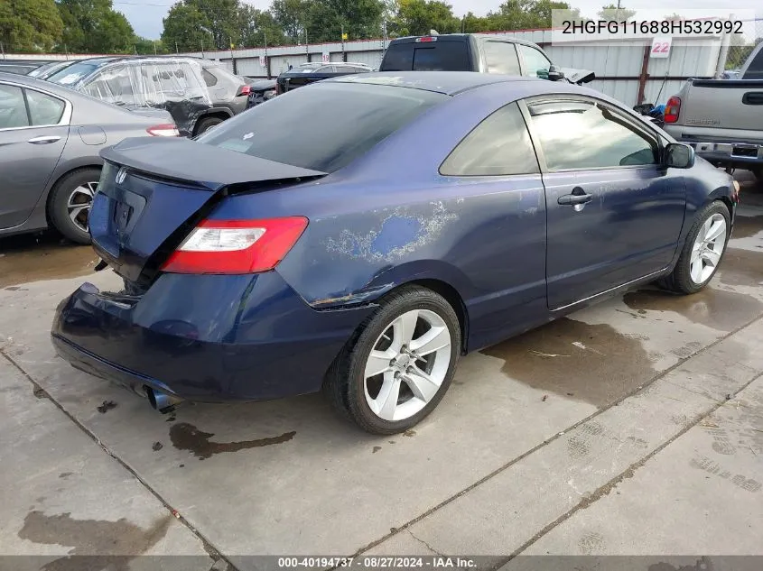 2008 Honda Civic Lx VIN: 2HGFG11688H532992 Lot: 40194737