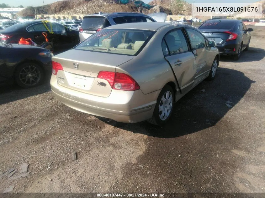 2008 Honda Civic Sdn Lx VIN: 1HGFA165X8L091676 Lot: 40197447