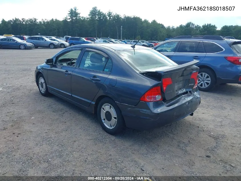 2008 Honda Civic Hybrid VIN: JHMFA36218S018507 Lot: 40212304