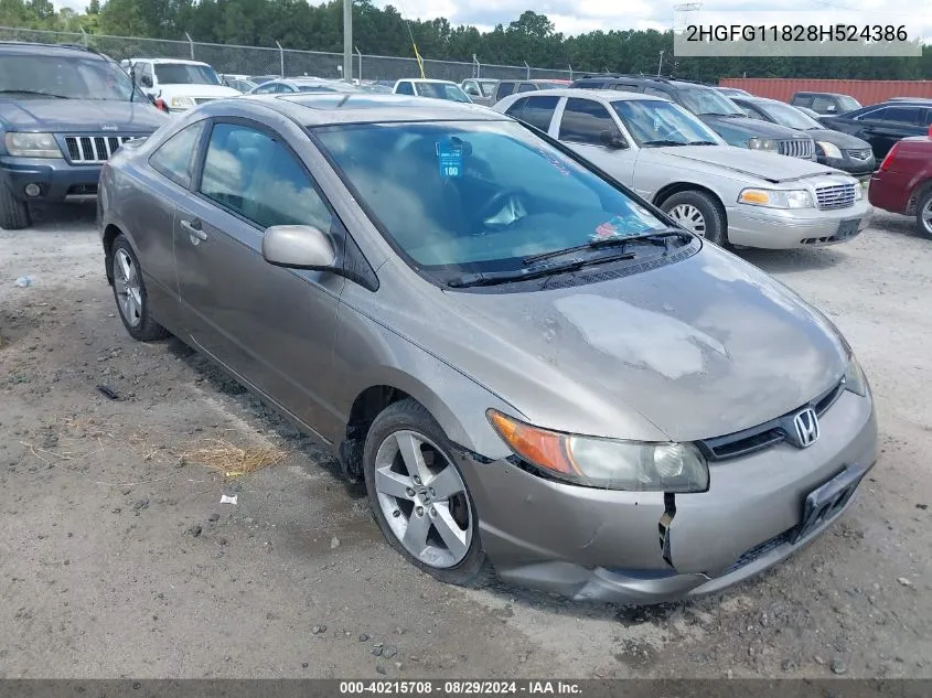 2HGFG11828H524386 2008 Honda Civic Ex