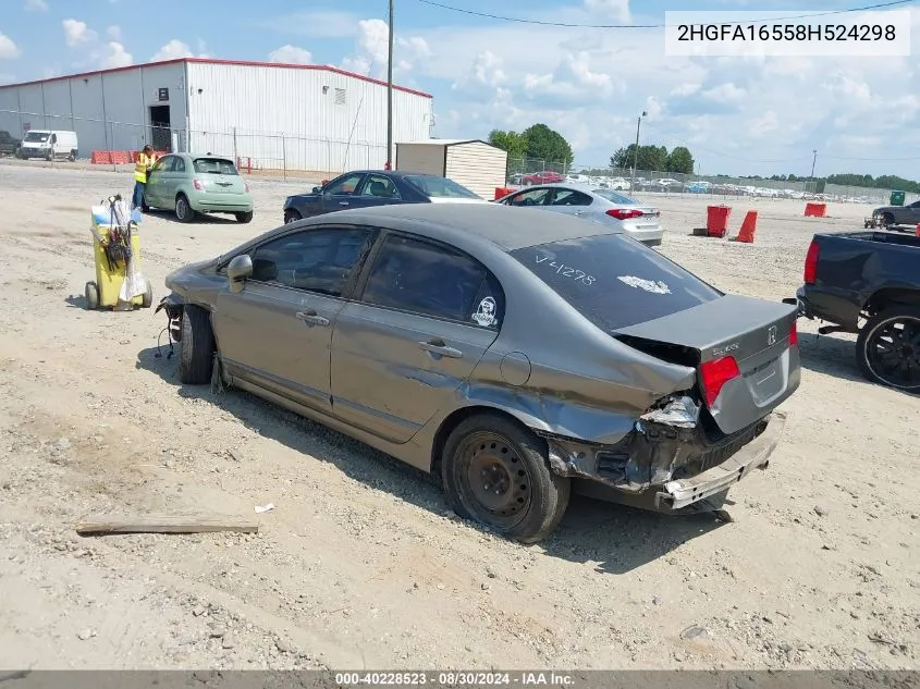 2008 Honda Civic Sdn Lx VIN: 2HGFA16558H524298 Lot: 40228523