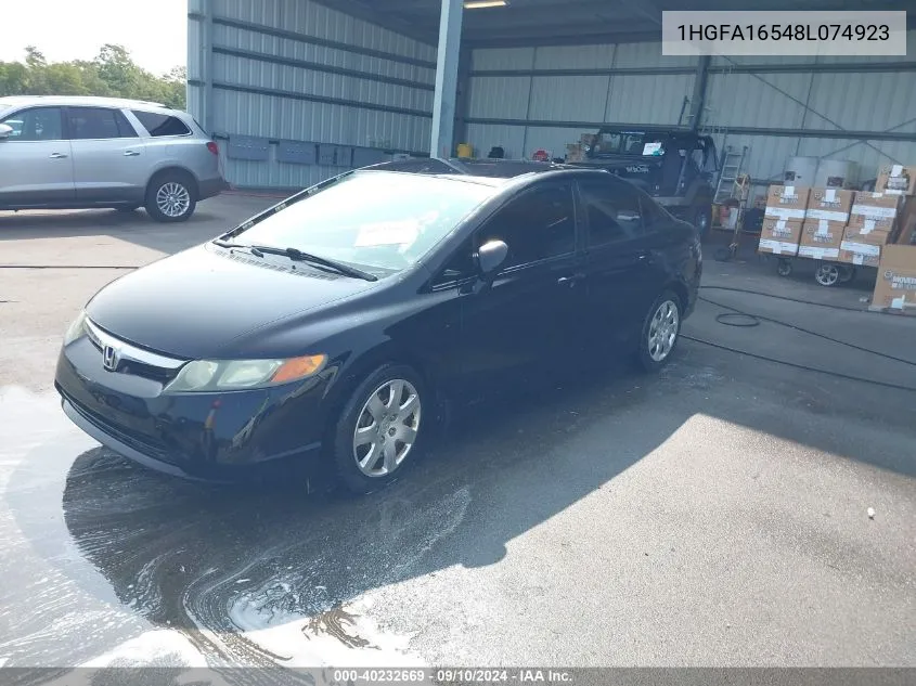 2008 Honda Civic Sdn Lx VIN: 1HGFA16548L074923 Lot: 40232669