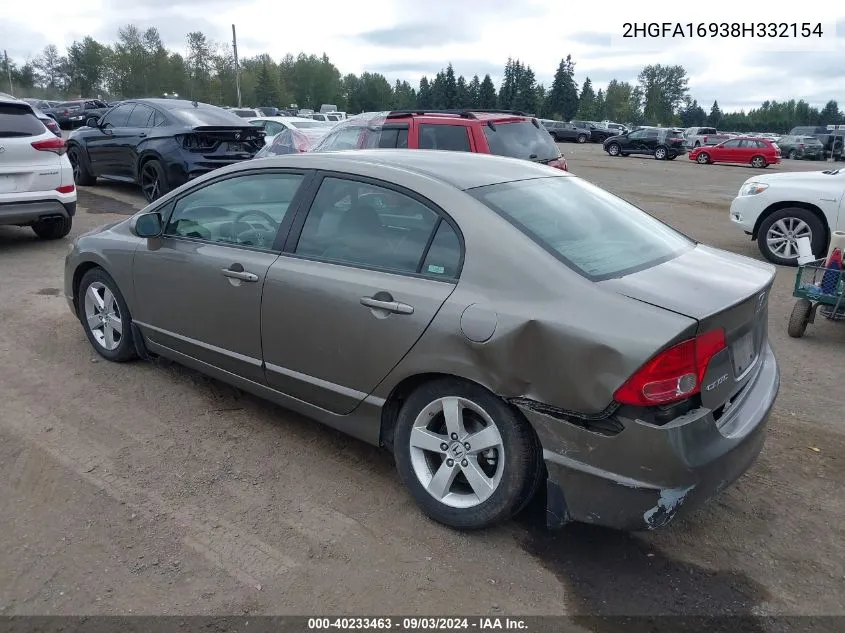 2HGFA16938H332154 2008 Honda Civic Ex-L