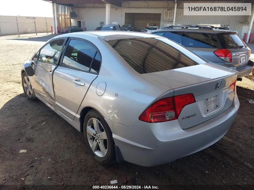 2008 Honda Civic Ex VIN: 1HGFA16878L045894 Lot: 40236644