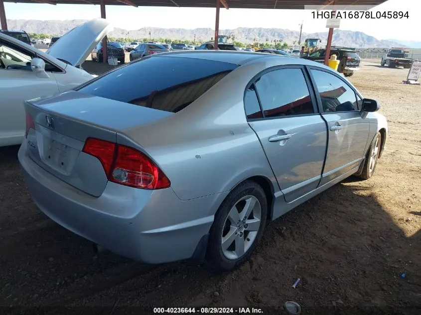 2008 Honda Civic Ex VIN: 1HGFA16878L045894 Lot: 40236644