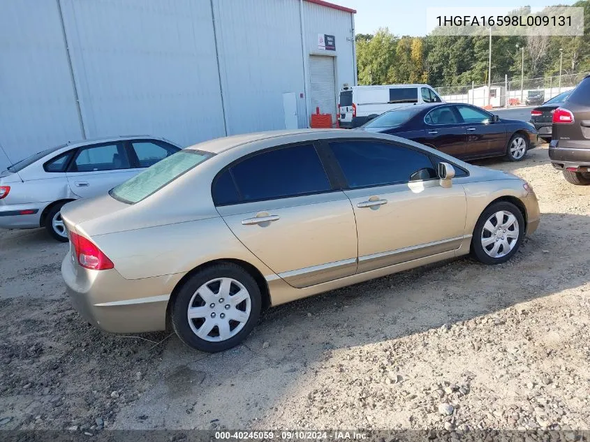 2008 Honda Civic Lx VIN: 1HGFA16598L009131 Lot: 40245059