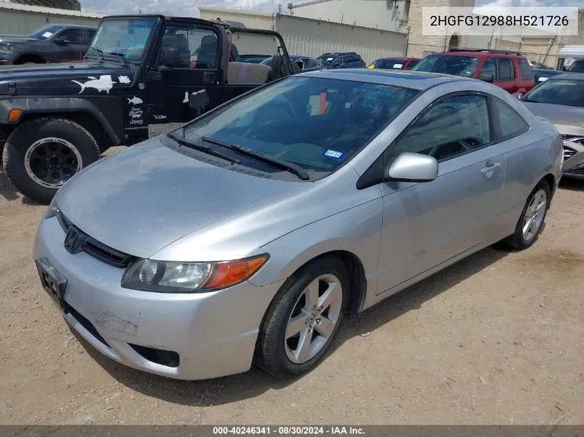 2HGFG12988H521726 2008 Honda Civic Ex-L