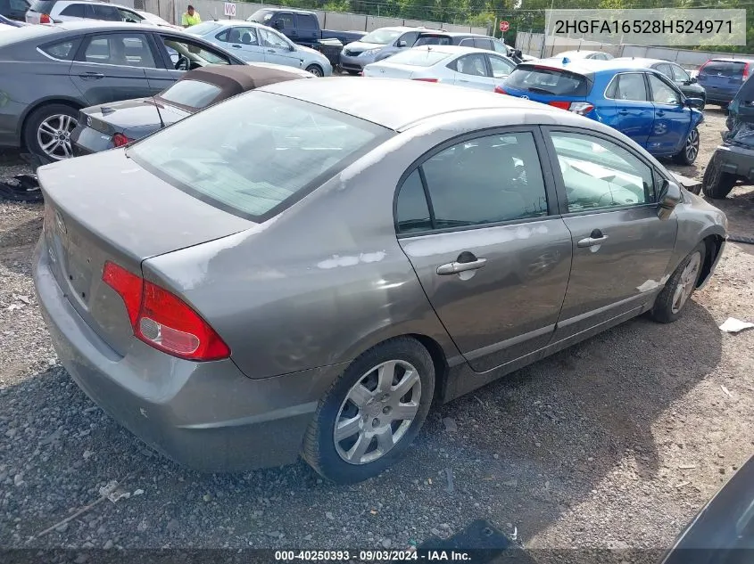 2008 Honda Civic Sdn Lx VIN: 2HGFA16528H524971 Lot: 40250393