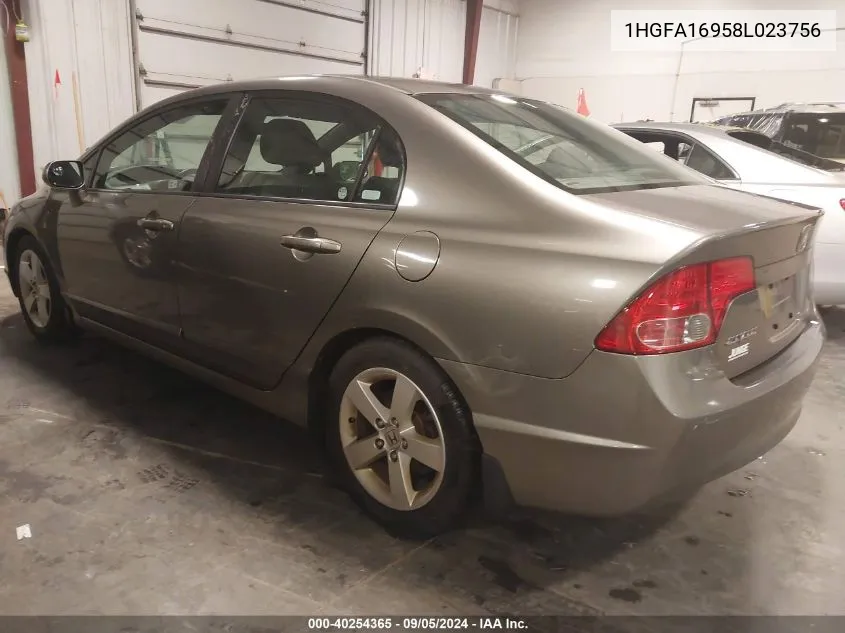 2008 Honda Civic Ex-L VIN: 1HGFA16958L023756 Lot: 40254365