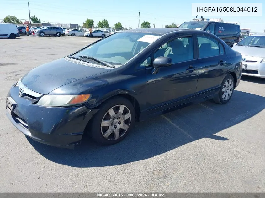 1HGFA16508L044012 2008 Honda Civic Lx