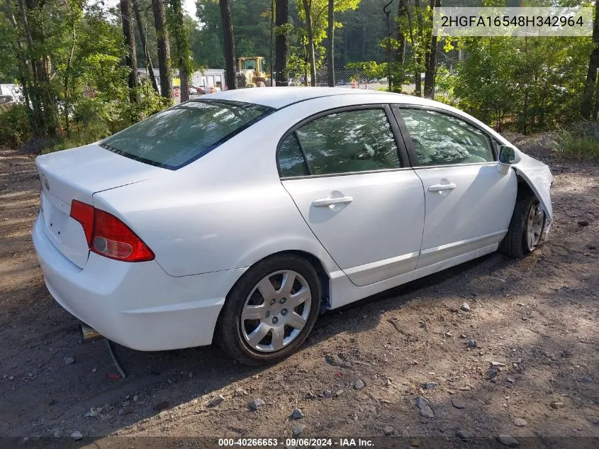 2HGFA16548H342964 2008 Honda Civic Lx