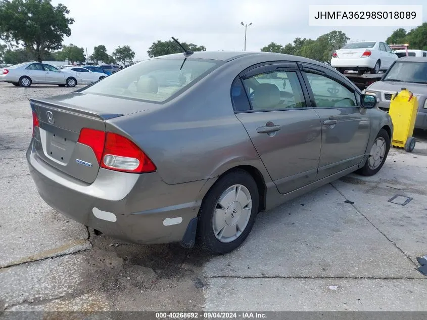 JHMFA36298S018089 2008 Honda Civic Hybrid